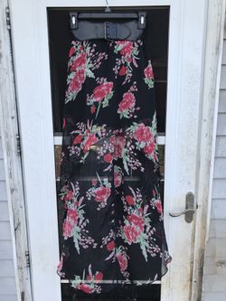 Sheer shorter front skirt (built on belt)