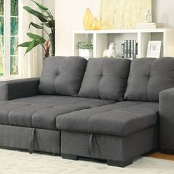Brand New Grey Sectional Sofa Storage Sleeper