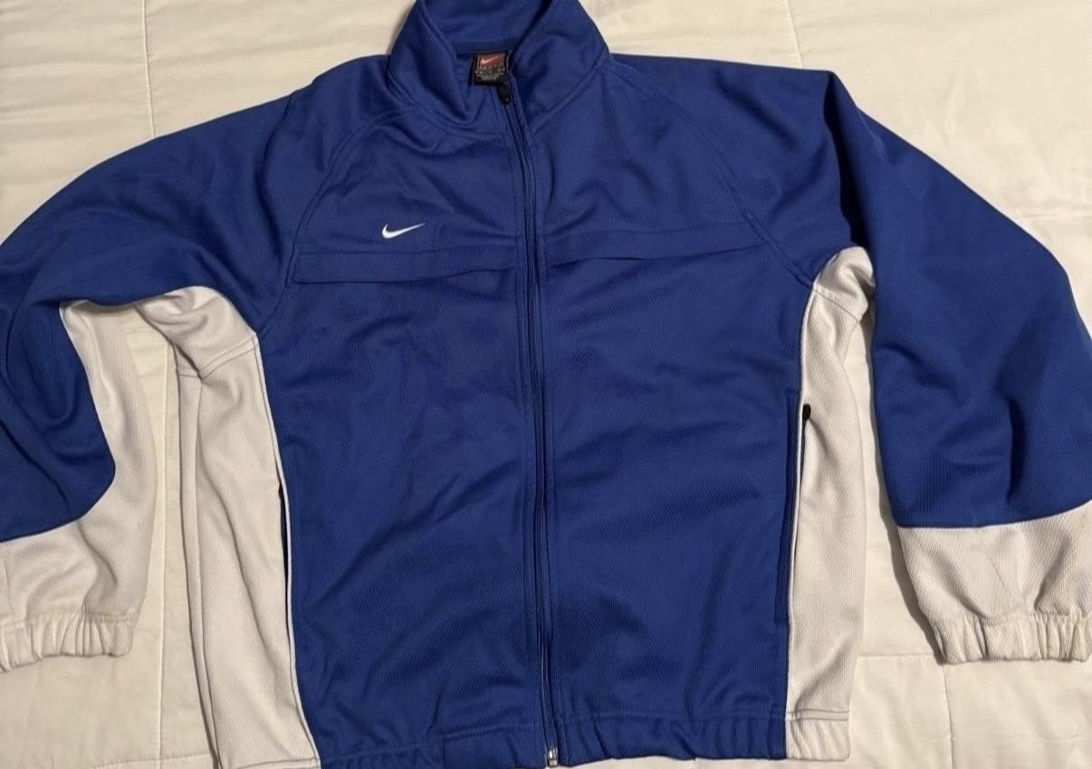 VTG 1980's Nike Team Mens  Track Jacket Blue White SIZE M