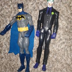 Mattel DC Comics Batman w/ BLUE Cloth Cape & The Joker" Black Suit DC Comics 12" Action Figure Toy Batman Mattel 2014