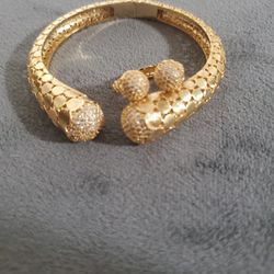 18k Gold Plated Bracelet Ring Set