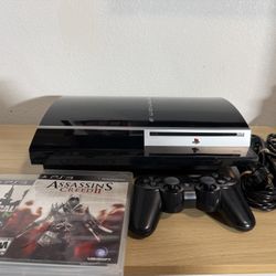 Playstation 3 Fat 80GB PS3/PS1 Only Backwards Compatible Console 2 Games Tested