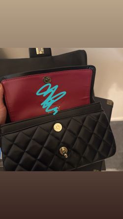 Black quilted bag