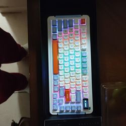 MCHOSE X75 V2 Wireless Mechanical Keyboard Volume Knob, Tri-mode BT5.0/2.4GHz/USB-C Hot Swappable Custom Keyboards, Linear Switch Creamy keyboards,RGB