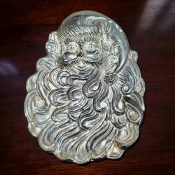 Santa Dish Silver Plate