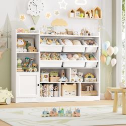 White Kids Toy Storage Organizer