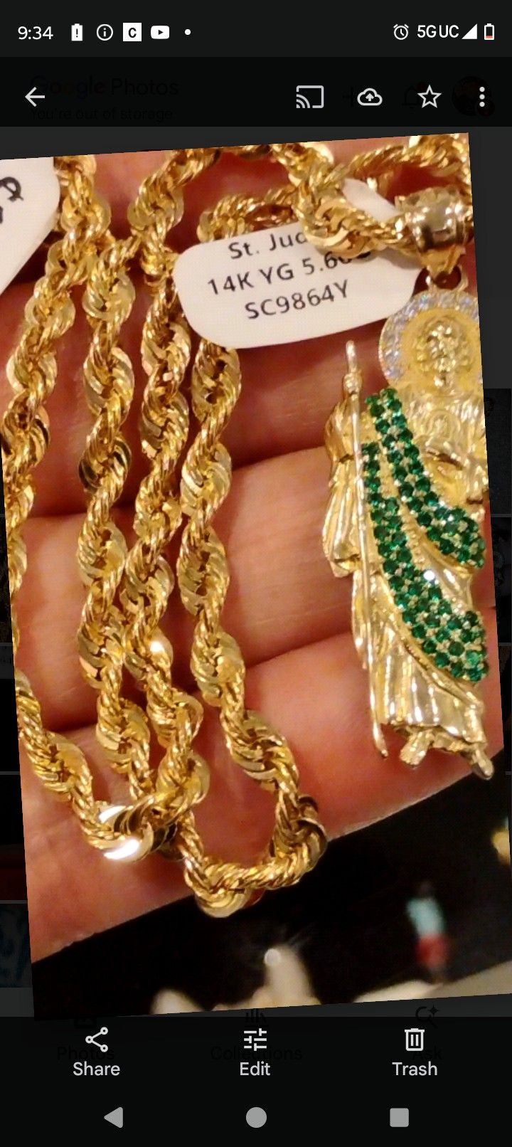 14k 22 Inch  Rope & Saint Jude
