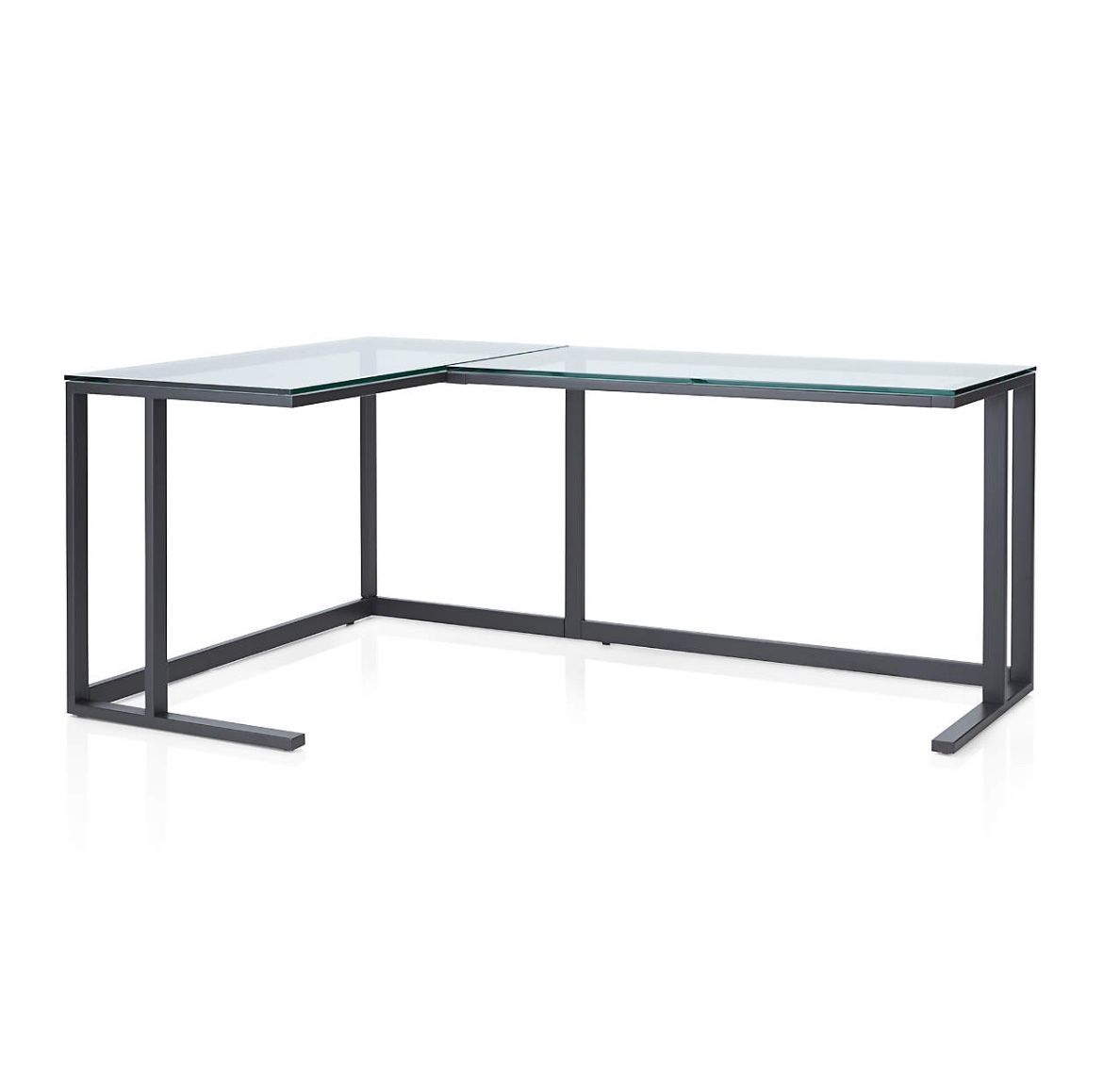 Crate & Barrel Steel and Glass Desk