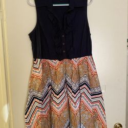 blue chevron dress