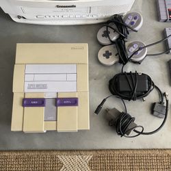 Classic Super Nintendo NES Console & Games (circa 1990)