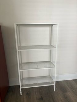 White Metal 4-Tier Shelving Unit