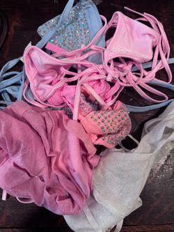 Rave Bikini & Festival Top Bundle – 6 Pieces (Rhinestones, Glitter & Strappy Styles)