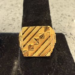 21KT Textured Ring 43542-1