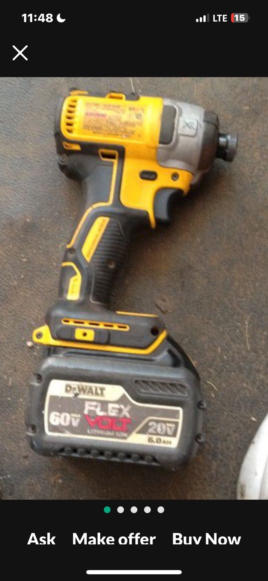 Dewalt 20V Brushless Impact Driver And Battery (no Charger)