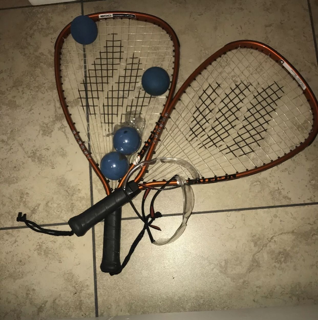 Lot 2- Ektelon Energy 900 Power Level Oversize 105 Super SM Racquet Ball Racket