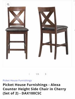 Alexa Counter Height Side Chair in Cherry (Set of 2)