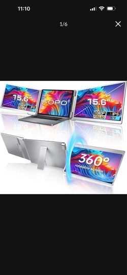 Brand new in box FOPO 15.6 Triple Laptop Screen Extender, Left Screen 360° Rotation Laptop Monitor Extender, Plug and Play Triplp Monitor for 13-17" L