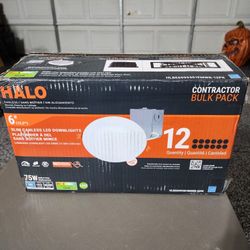 HALO HLBE 6 in. Ultra-Slim Downlight 3000K Fixed CCT LED Recessed Lights 12 pack