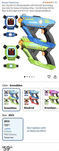 Gun Toy Set of 2 Rechargeable with Infrared Technology Gun Sets for Indoor & Outdoor Play – Fun Birthday Gift for Boys & Girls Ages 8 9 10 11 12+ Year