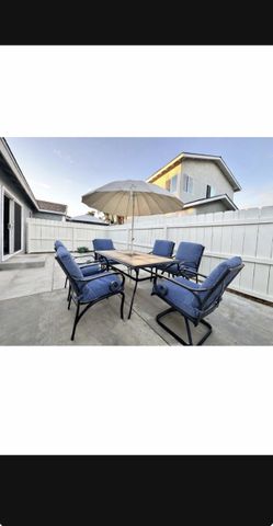 6 patio chairs with cushions , table NOT included,