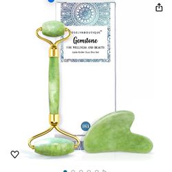 ROSELYNBOUTIQUE Cryotherapy Ice Jade Roller Gua Sha Facial Tools Face Massager Natural Healing Crystals Tools for Wellness Relaxation (Green)