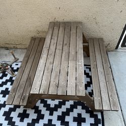 RESÖ Children's picnic table, light brown stained