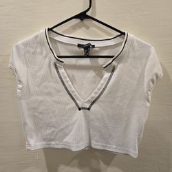 Forever 21 Cropped V-Neck Top