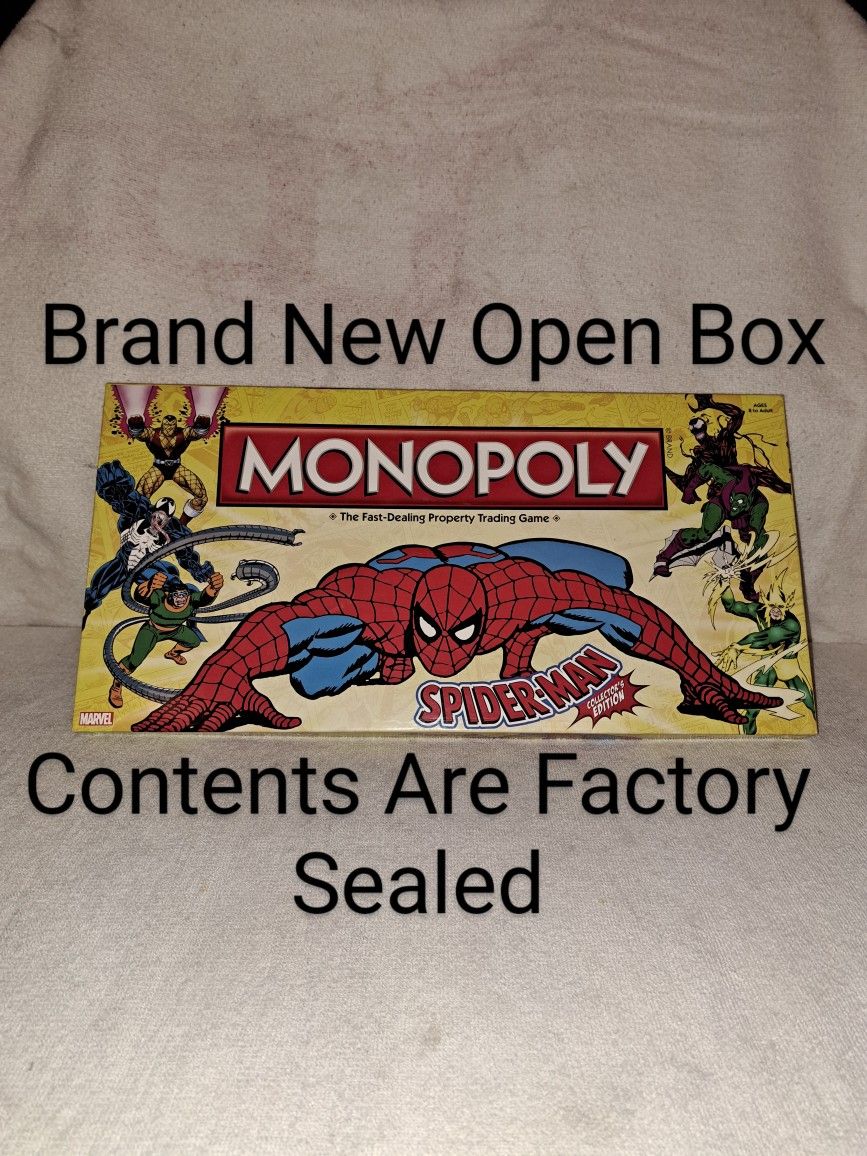 Brand New Open Box Monopoly Spider-Man Collectors Edition Board Game (Is Complete Nothing Missing)