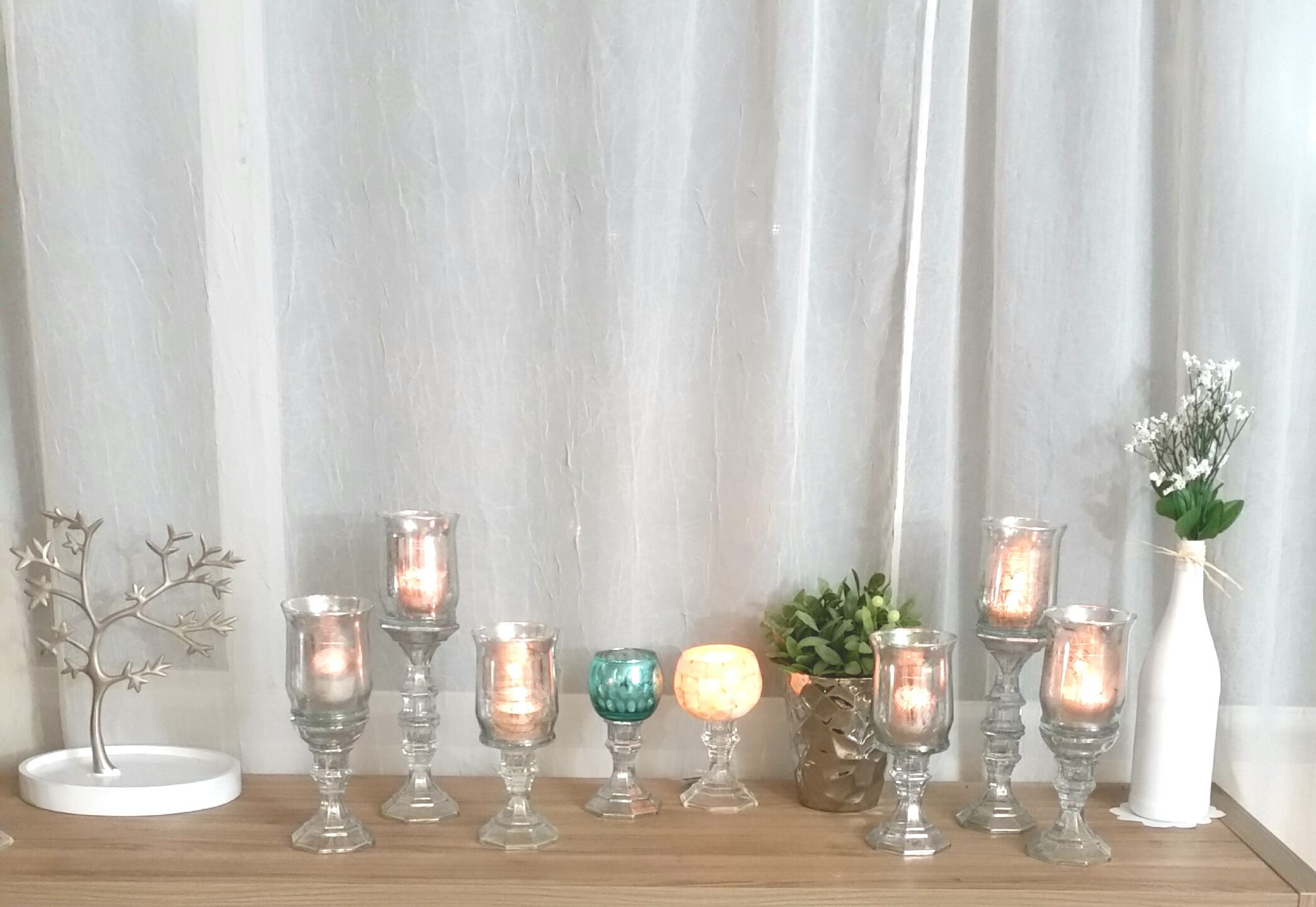 Mercury glass candle holders -6
