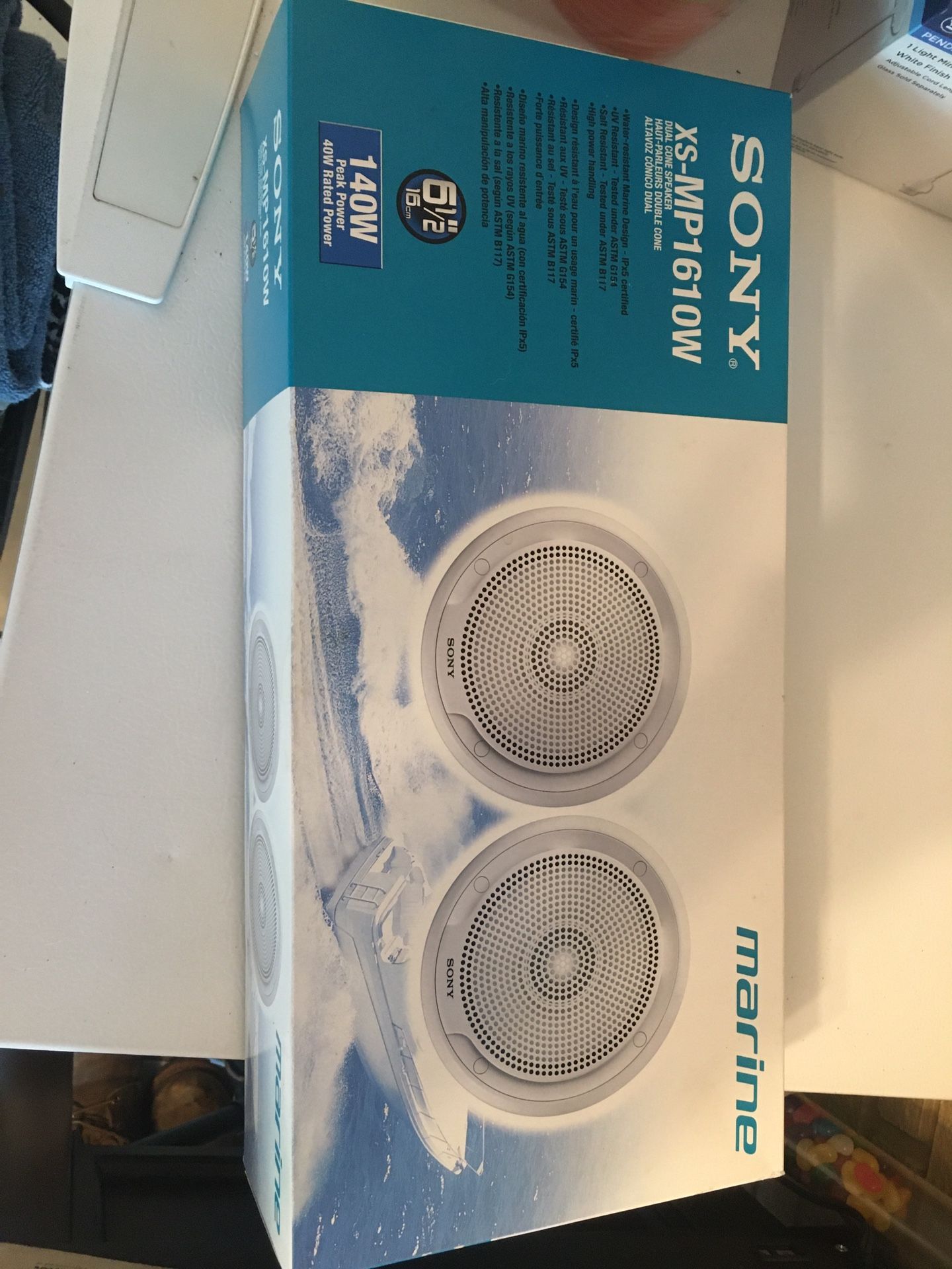 Sony XS-MP1610W Dual Cone Speakers 6 1/2” 140w New Marine New