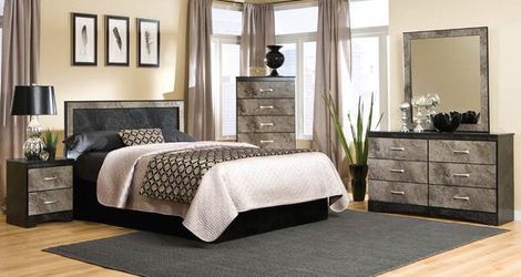 Brand new grey and black bedroom set!