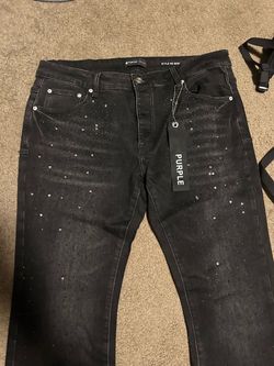 Purple Brand Black Denim Jeans with Crystal Embellishments