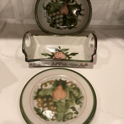 SET OF 3 -Louisville Stoneware ‘ Pear Harvest’ (see details below, and all pictures!!