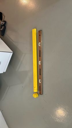 Vintage brass/wood Stanley level 4ft with case