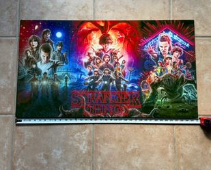Stranger Things Custom Metal Art Poster Size 36” x 20”