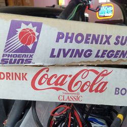 Two cardboard Phoenix Suns collectible Coke boxes