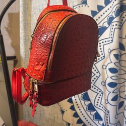 Leather Crocodile Embossed Backpack