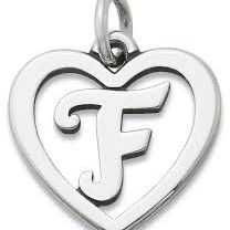 James Avery Heart Initial F Charm