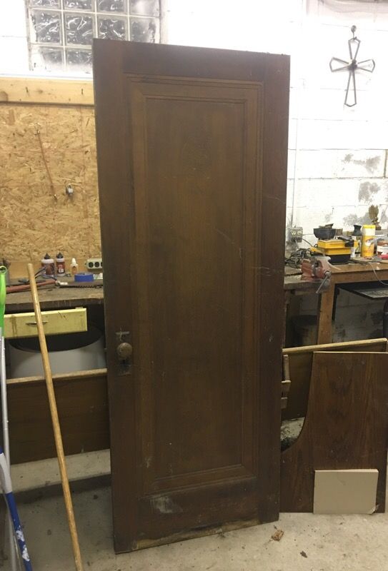 Set of 7 Vintage solid wood interior door, original hardware
