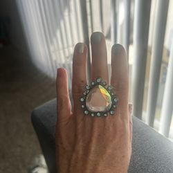 Betsy Johnson Crystal Heart Ring