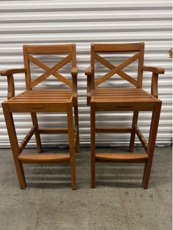 Pottery Barn Teak Outdoor Bar Chairs