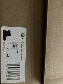 UGG Classic Boom Women's Suede Shearling Ankle Boots Black Size 5 BNIB