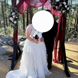 Wedding Arch Solid Wood With Flowers And Material 