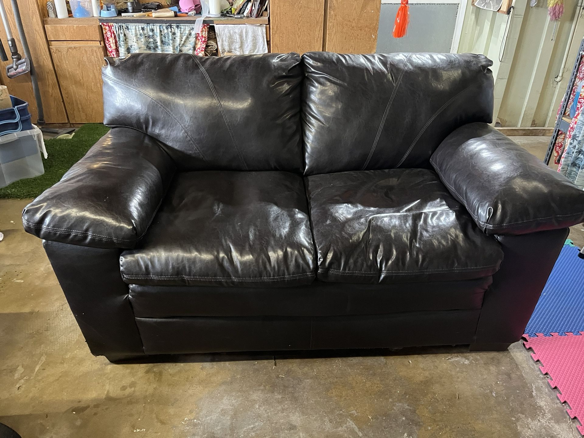 Dark Brown Leather Sofa