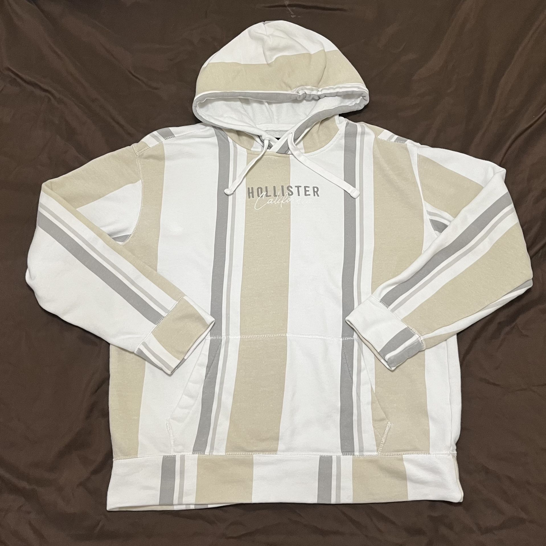 Hollister Hoodie White Beige Hoodie Mens Medium