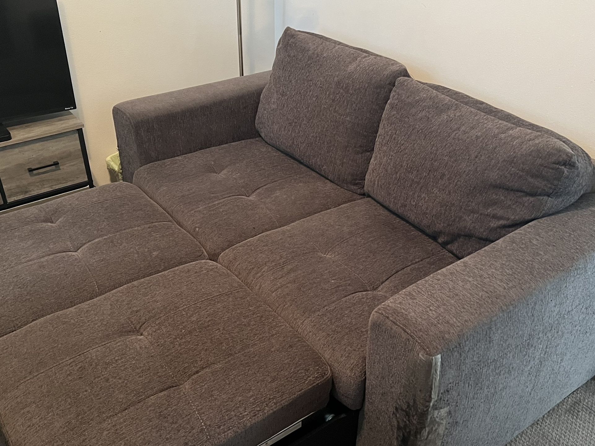 Gray Pull Out Love Seat Couch