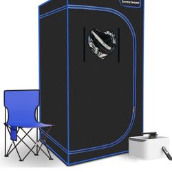 Steam Sauna, Portable Sauna Tent, Home Sauna Full-Size, 2.6L 1000W Power Steam Pot, Foldable Chair, and Remote Control for Relaxation, 9 Levels, 120 M