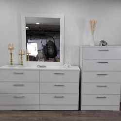 Dresser Whit Mirror And Chest - Cómoda Con Espejo Y Gavetero 