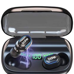 Wireless Sport Earbuds TWS in Ear Headphones with Charging Case Bluetooth 5.0 Hi-Fi Sweatproof Earphone with LED Battery Display Built-in Microphone f