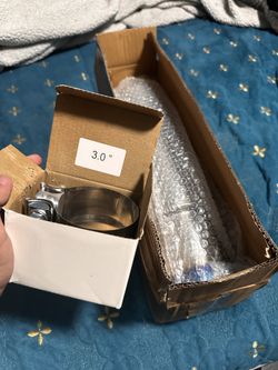 Exhaust Silencer, Stainless Steel Tailpipe Tip, Universal 18.5" Length (Burnt, 2 Intake 3 Outlets, 2.25 Intake 3 Outlets, 2.5" Intake 4" Outlet, 3 Int